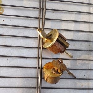 Vintage Brass Cylinder Locks with Keys